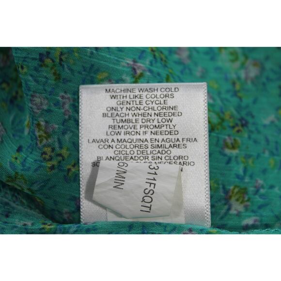 Bongo Green Floral Racerback Tank Top Size Large - Picture 5 of 7